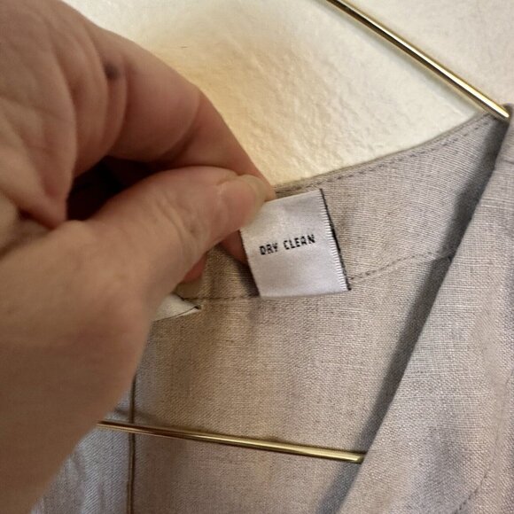 Vtg Valarie Stevens Beige Maxi Dress Linen Button Up Womens 12 Shift Lagenlook - Picture 4 of 8